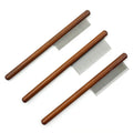 Detangling Wooden Handle Pet Grooming Flea Opening Beauty Comb with Long Short Stainless Steel Teeth Hair Remover for Dog Cat