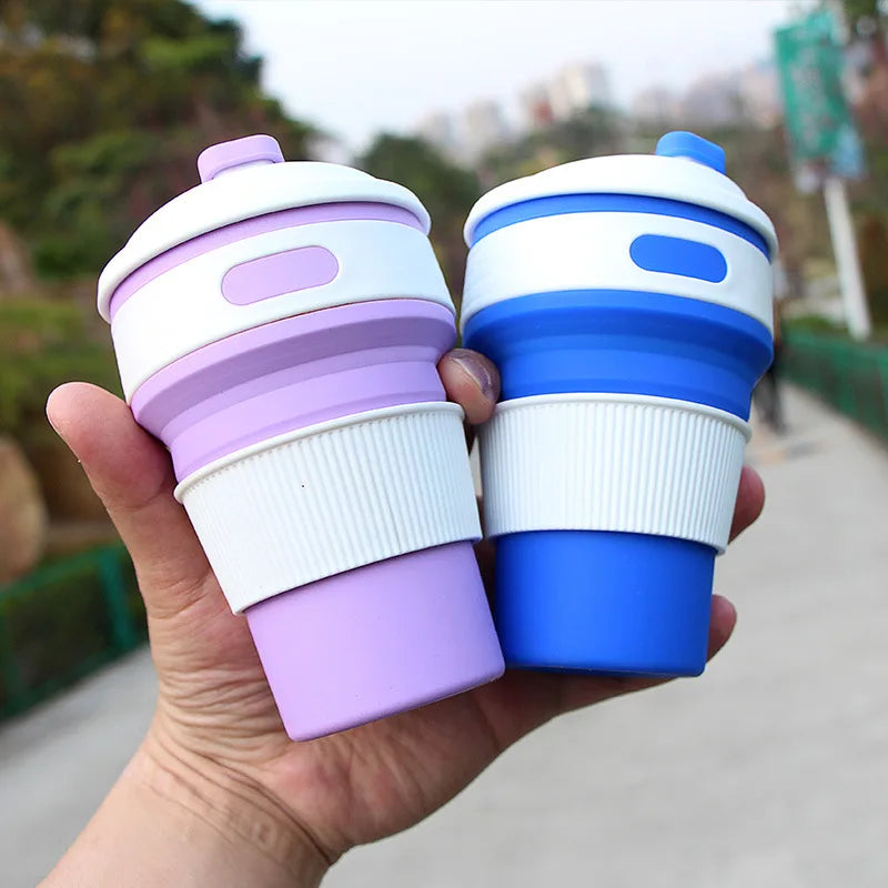 2024 New Arrival Foldable Silicone Cups Coffee Tea Cup Collapsible Outdoor Folding Cup Foldable Water Bottle