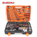 SUBORUI 24 72-Tooth R-V 121pcs 1/4" 3/8" 1/2" Drive Socket Wrench Set