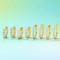 Nagosa Gemstone Women Jewelry 18k Gold Vermeil 925 Sterling Silver Nano Geometric Huggie Hoop Earrings
