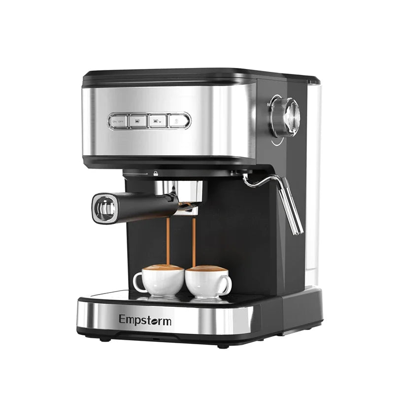 Italian 01E Black Semi-Automatic 20bar Pump Electric Espresso Coffee Machine with Brew System for Commercial Hotel Household Use