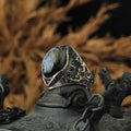 Hot New Men's 925 Sterling Silver Ring Ottoman Style with Natural Stone Azuris VALKH1904 Direct From Turkey Sale