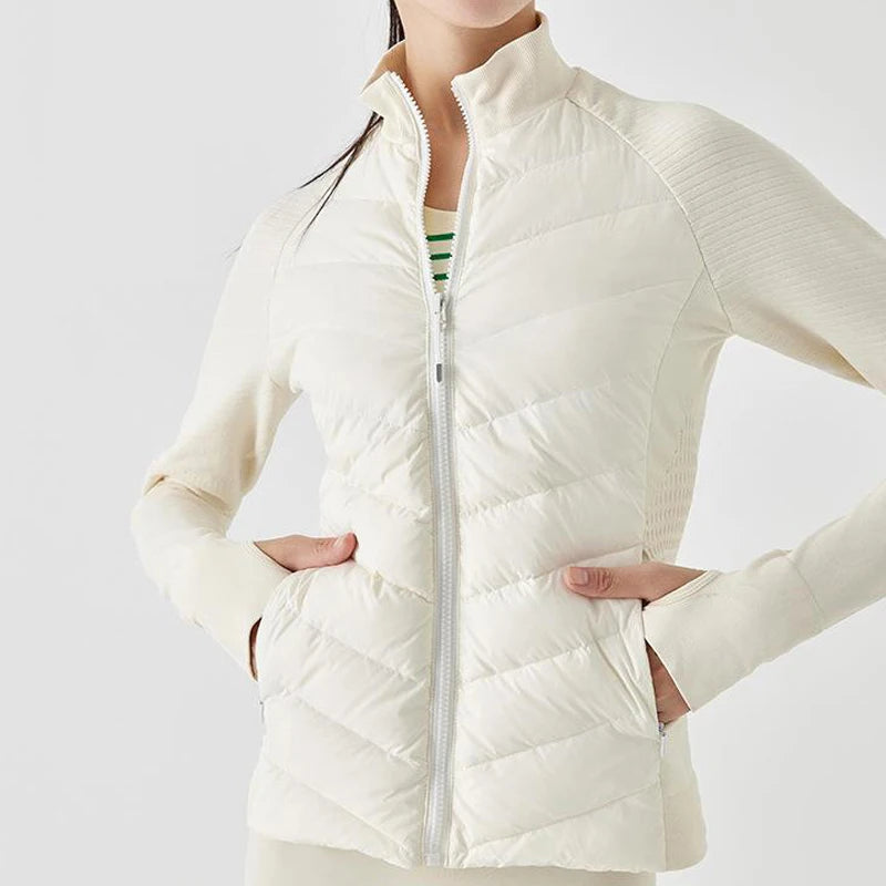 Winter 4 Colors  Women Down Jacket Horse Riding 90% White Duck Down Filling Jackets Females Equestrian Sportswear