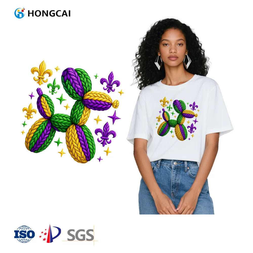 Carnival Knit Balloon Dog Heat Transfer Print Balloon Dog Short Sleeve Heat Transfer Clothing Heat Transfer Sticker