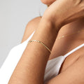 Fine Brass Jewelry 16+3CM Chain Link Bracelet Gold Plated Beaded Copper Bracelet