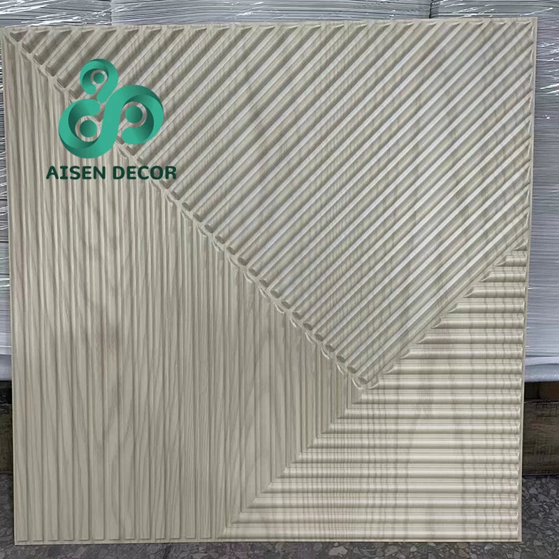 Factory Price 50*50 Cm Pvc 3d Wall Panels Waterproof Living Room Decorative Pvc Ceiling Moisture-proof Art Easy Apartment Hotel