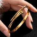 European-style High-end Jewelry with Non-rusting Accessories Women Electroplated Gold Studs Stainless Steel Bracelets MegaBDM