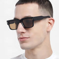 Custom Logo 2025 Fashion Vintage Big Frame Sun Glasses UV400 Shades Square Men Rivets Sunglasses MegaBDM