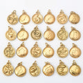 Wholesale Tarnish Free Jewelry 18k Gold Stainless Steel Horoscope Zodiac Sign DIY Charms Pendant Necklace for Jewelry Making