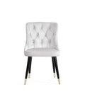 Hilda Italian Classic Luxury Modern Black Velvet Dining Chair Metal Frame Removable Cover Cooling Apartment Home Office Kitchen
