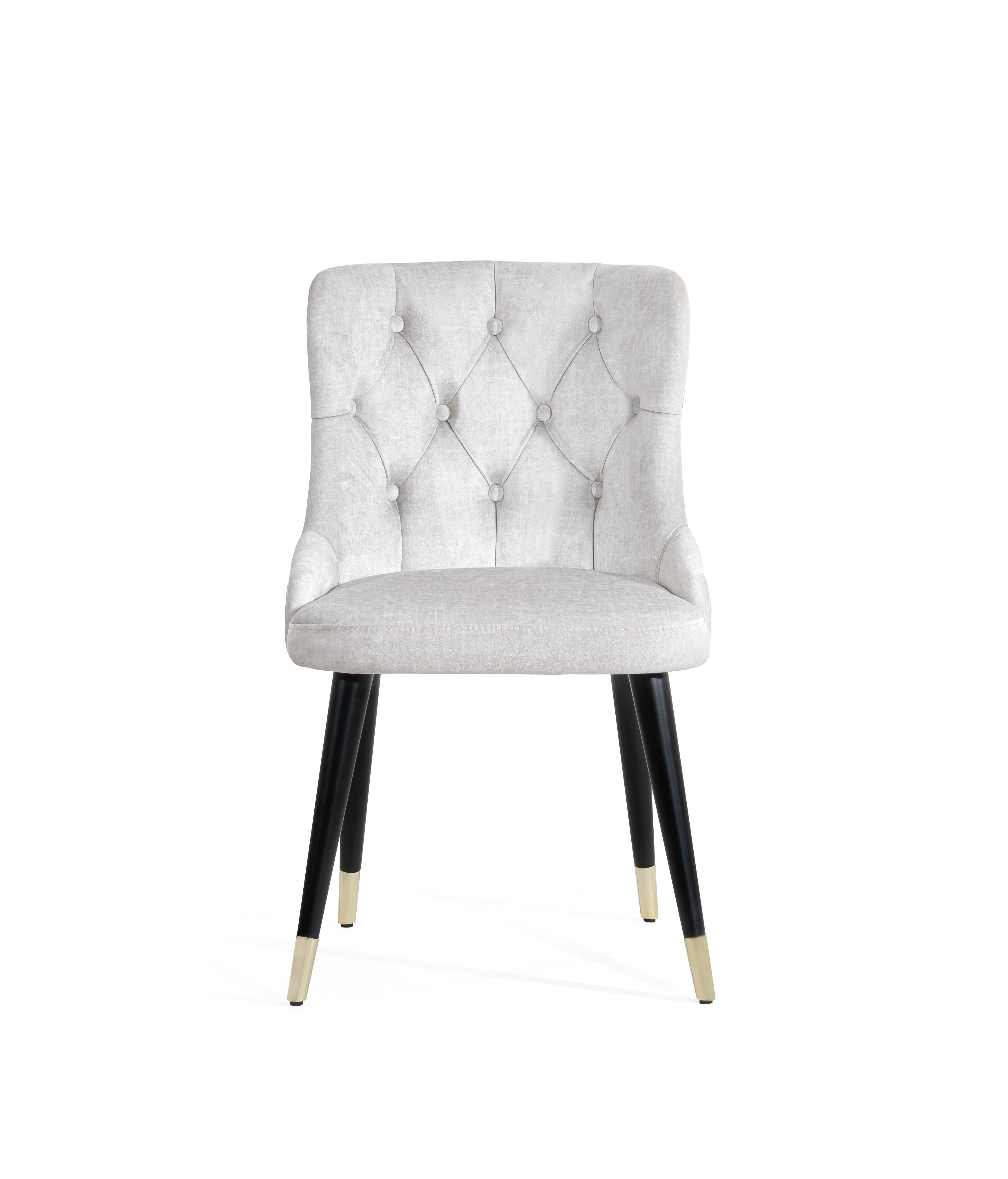 Hilda Italian Classic Luxury Modern Black Velvet Dining Chair Metal Frame Removable Cover Cooling Apartment Home Office Kitchen
