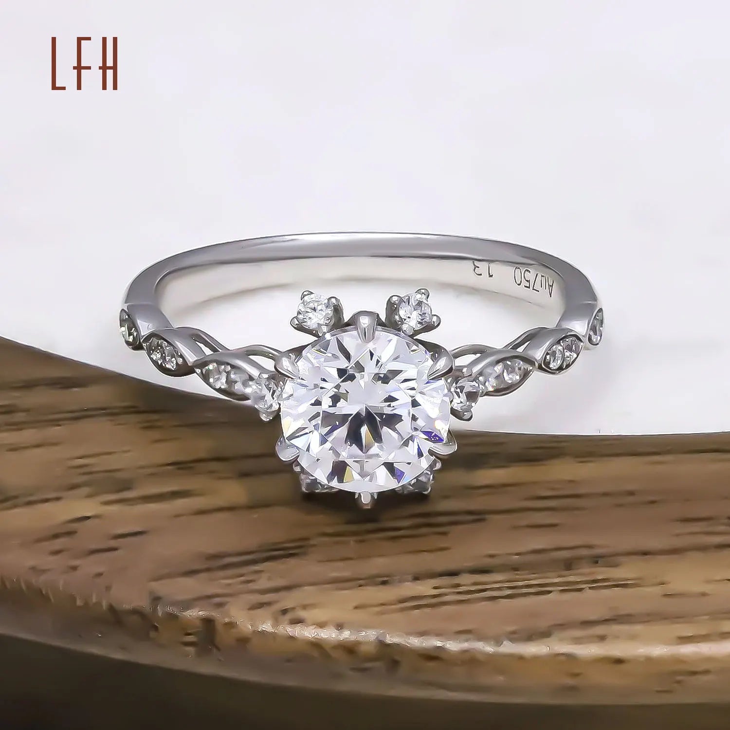 Custom  Wedding Rings Gold 18k Couple Gold Rings for Women  Real Zircon 18k White Gold Ring