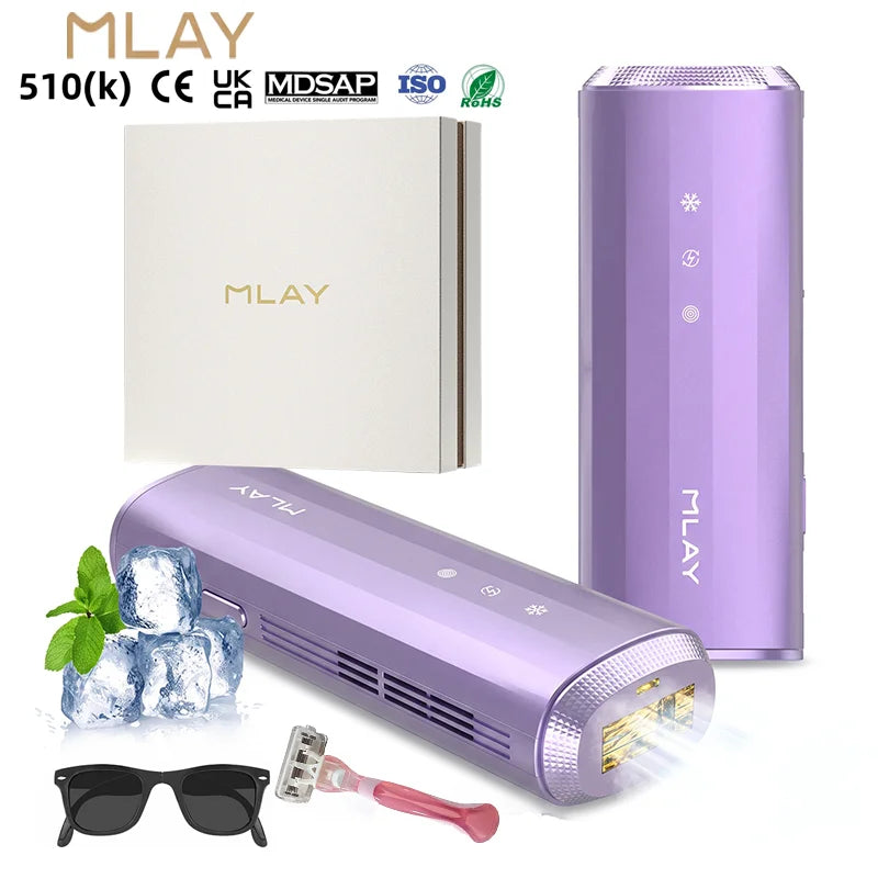 MLAY Custom Sapphire Ice Cooling Unlimited Flash IPL Laser Hair Removal Device Household Handset Painless Hair Removal Machine MegaBDM