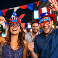 2025 New Independence Day Pentagram Glasses USA National Day Party Decoration Supplies Memorial  Day USA Top Hat Crown Eye Frame