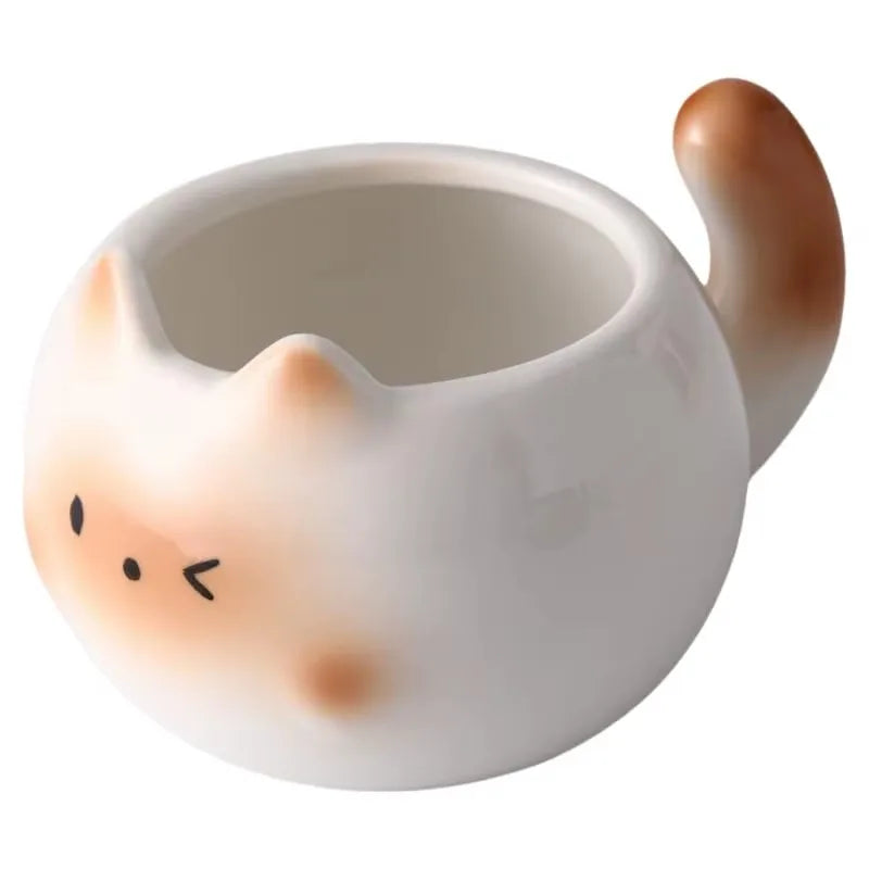 Hot Sale Creative Ceramic Cat Coffee & Tea Cup High-Appearance Cute Flower Design for Household & Commercial Use Couple Gift