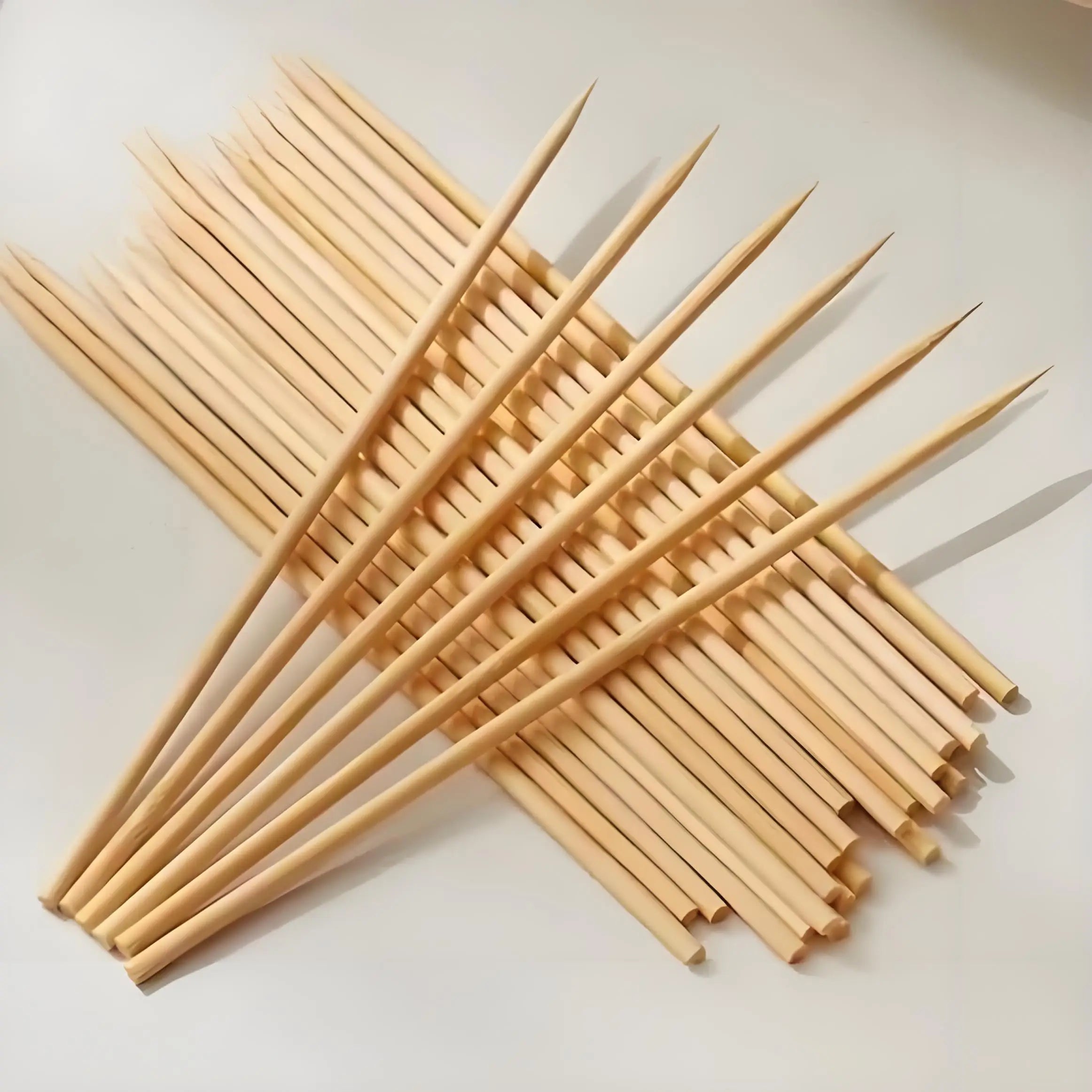 Wholesale Purely Natural Bamboo BBQ Skewers Disposable Barbecue Bamboo Plant Stick