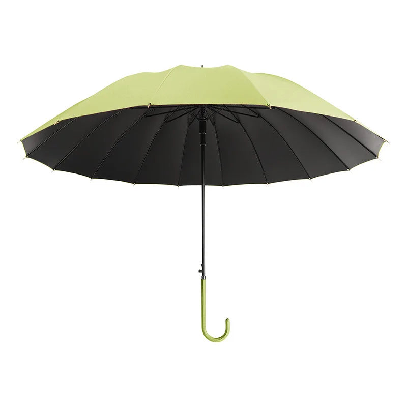 Chinese Manufacturer's 23-Inch Solid Color Long Handle Stick Umbrella 16-Bone Manual Control Straight Pattern Wind Resistance