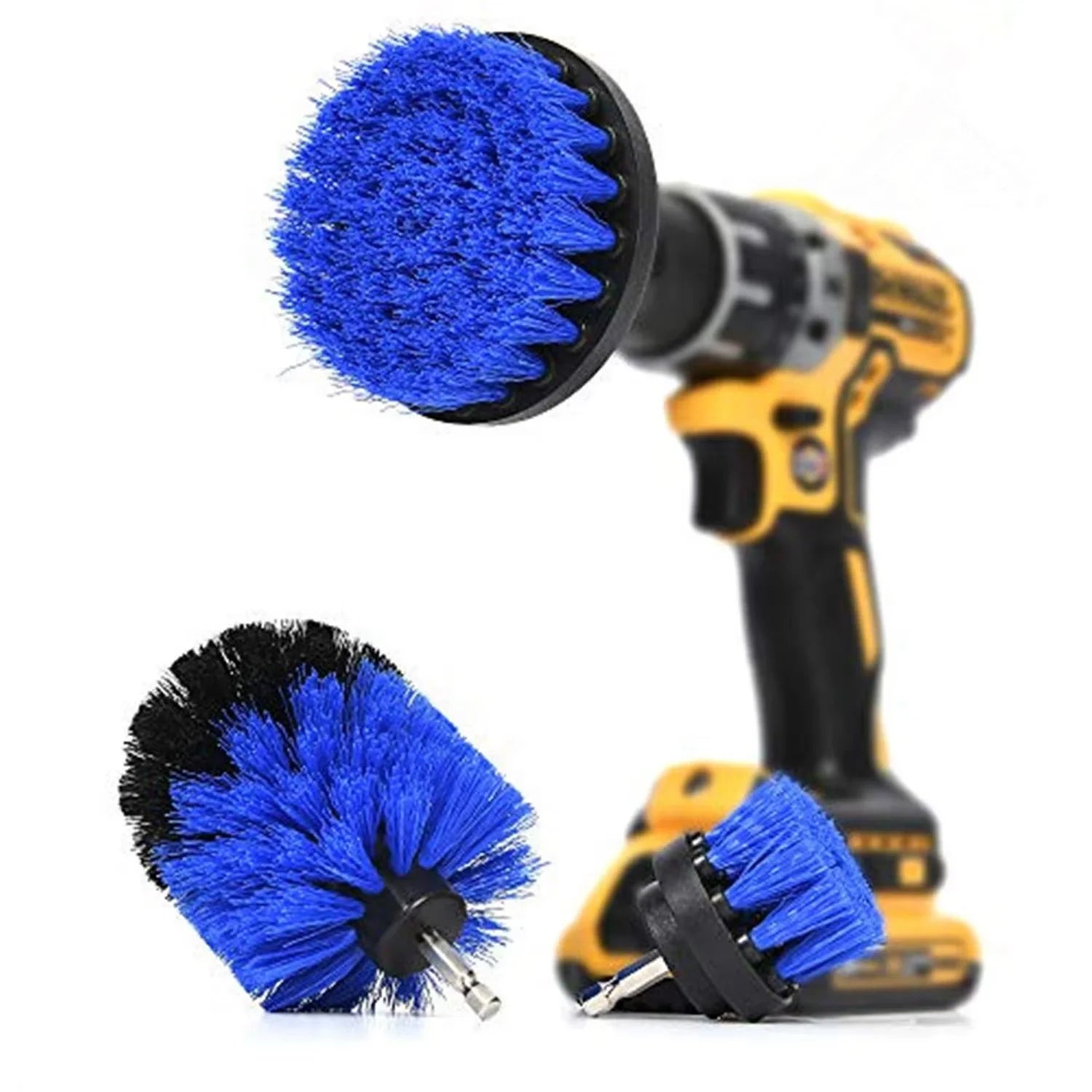 Blue Softer Bristle Scrub Brush/ Carpet Cleaning Drill Brush Kit