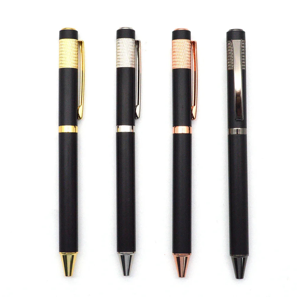MOQ 1000 Metal Promotional Pens with Custom Logo Engraved Twist Ball Pens Feather Body Blue/Black Ink Novelty MegaBDM