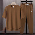 OEM Custom Printed Men's Solid Color Men's T-shirt 2025 Summer Japanese Trend Ins Short-sleeved Trousers Two-piece Set MegaBDM