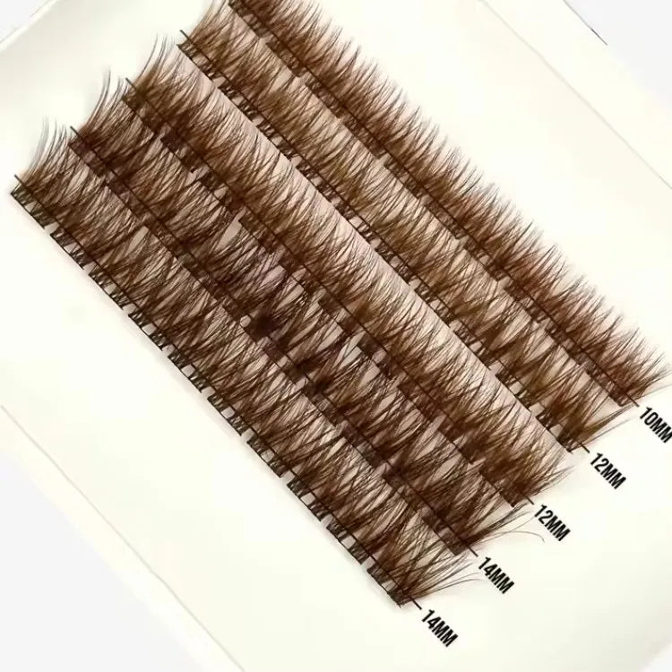 Wholesale Colors Custom Logo Brown Faux Mink Cluster Lash Kit Natural Brown Lash Clusters
