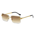 Custom Logo  Fashion Men Women Frameless Sun Glasses UV400 Gradient Shades Rimless Square Sunglasses Men Women