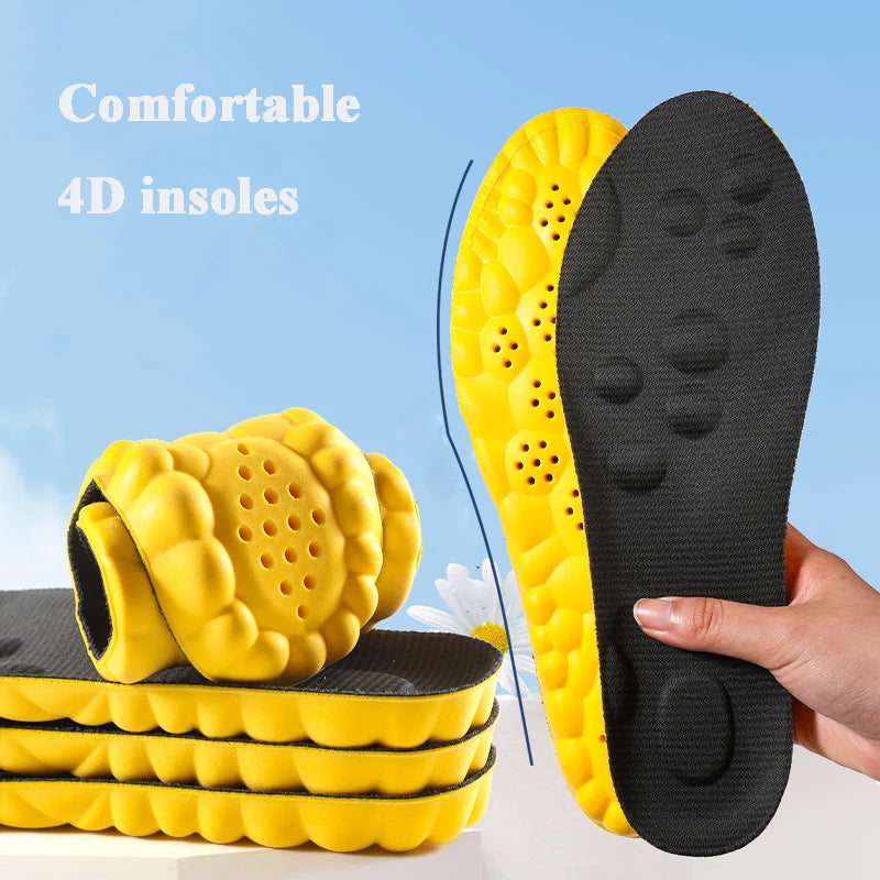 4D Running Insoles -Super Soft Arch Support Sports Shoe Inserts for Comfort & Orthopedic Foot Relief (Unisex)