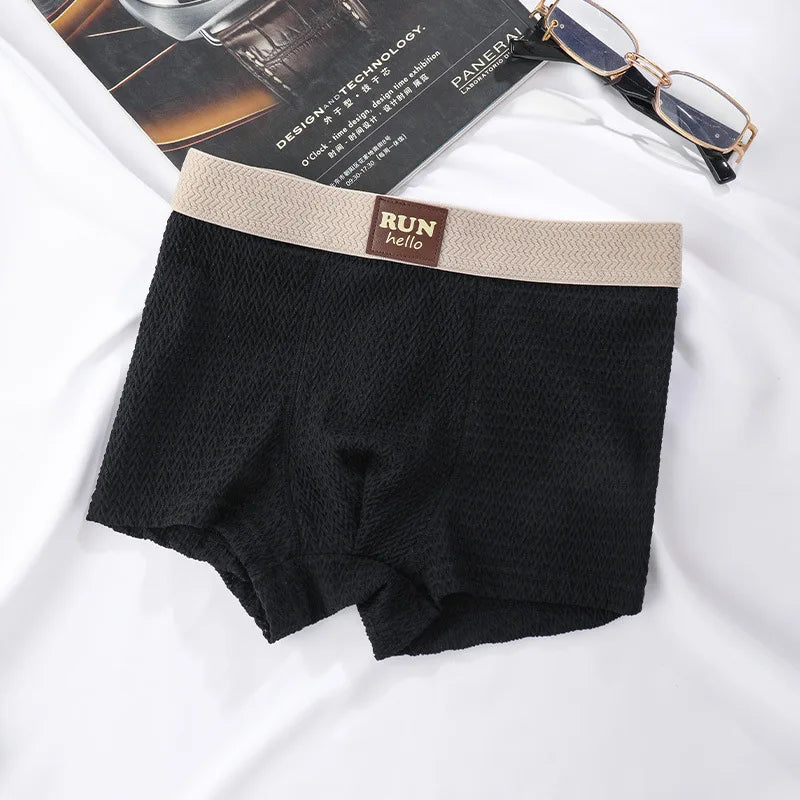 High Quality New Arrival Jacquard Boxer Briefs for Men Comfortable Wear Mid-Waist Youth Men Underwear