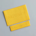 Factory Direct Sales Yellow Neck Labels for Clothing Brand Woven Tags Labels for Clothing End Fold Collar Label