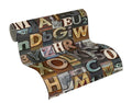 Made Germany Self Adhesive Peel Stick Brown Blue Wallpaper Letters Numbers-Highly Washable Light Resistant Living Room Bathroom