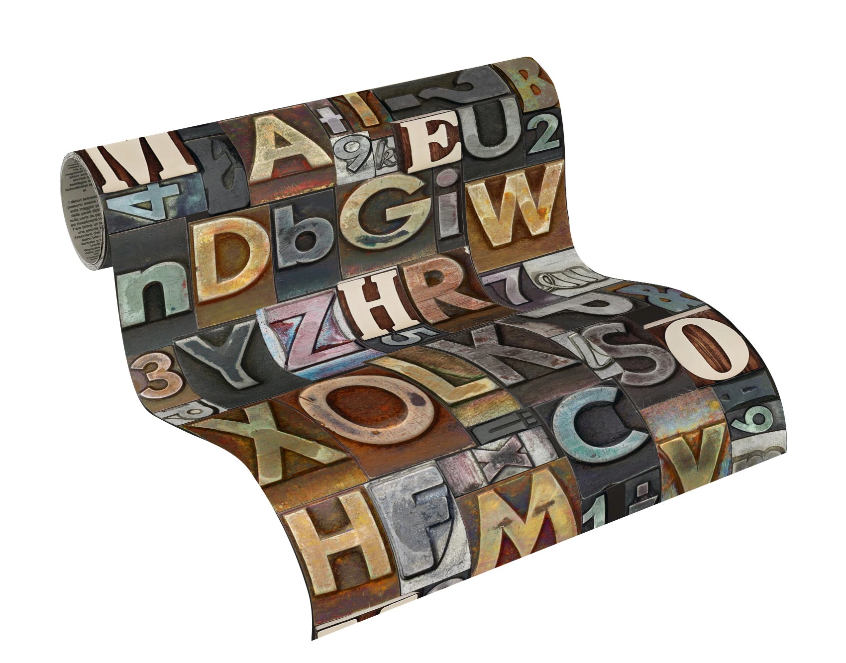 Made Germany Self Adhesive Peel Stick Brown Blue Wallpaper Letters Numbers-Highly Washable Light Resistant Living Room Bathroom