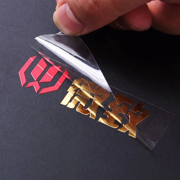 Wholesale Customized 3D Metal Transfer Sticker Gold and Silver Logo UV Transfer Adhesive Personalised Label Sticker for Business