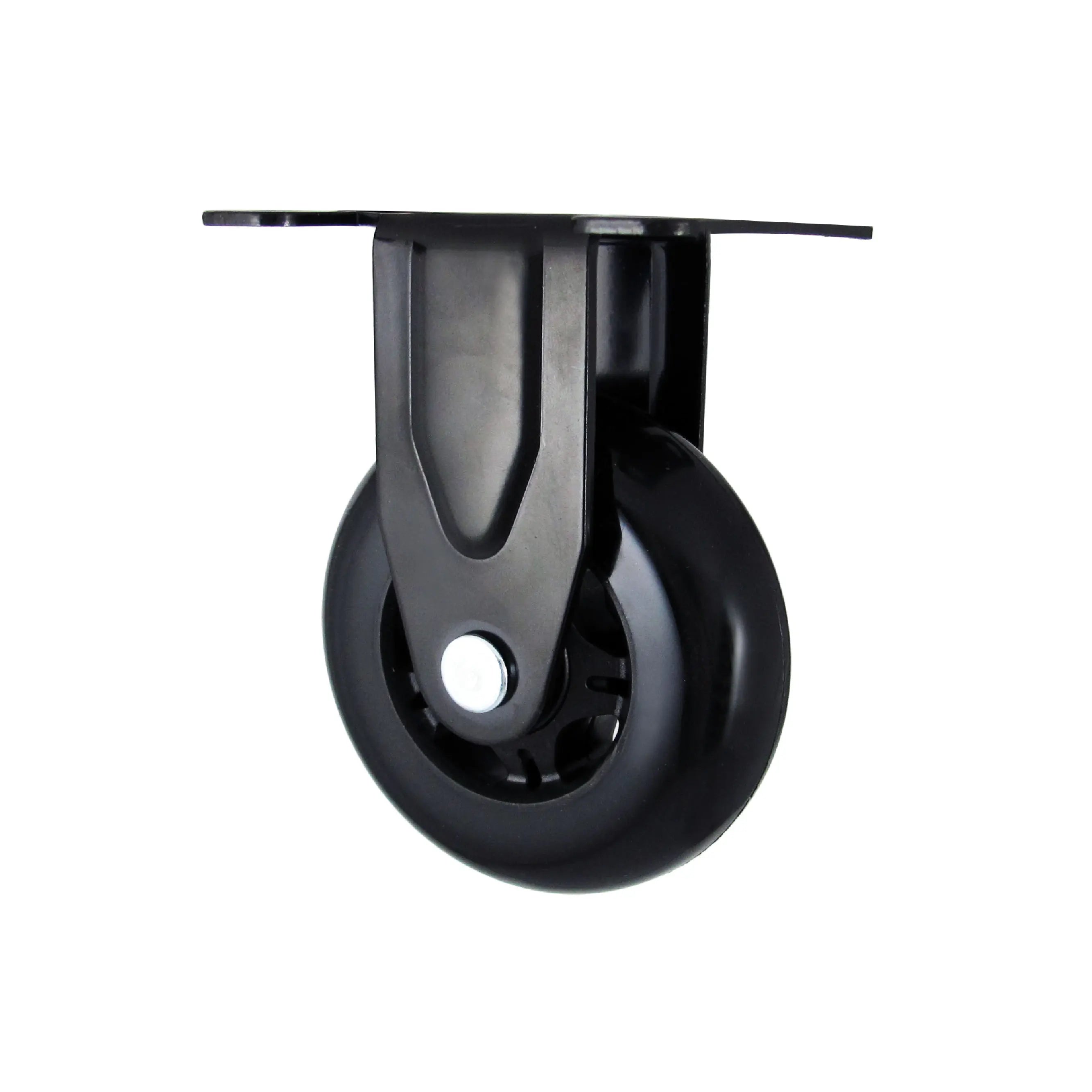 All Black 3 Inch ODM Fixed/Rigid Casters PU Wheels for Living Room Exterior Hospital Bathroom School Warehouse Kitchen Use