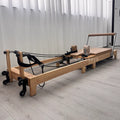 GRASSFIT Wholesale Price Home Wooden Portable Custom Studio Yoga Wooden Maquina Pilates Reformer Foldable Beige for Body Shaper