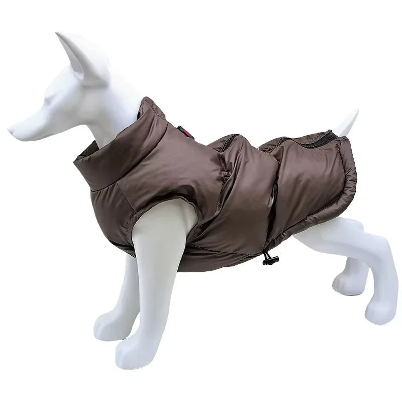 Customized Sizes Modern Dog Waterproof Knitted Bomber Winter Snow Jacket Thick Lining Polyester Material Solid Pattern Zipper
