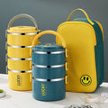 2025 New Custom Stainless Steel Multi-Layer Large Capacity Hand-Held Bento Lunch Box Cute Style BPA Free Heatable for Newborn