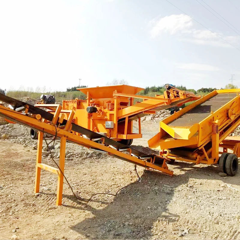 Small Mobile Stone Crusher Plant Price Granite Marble Basalt Shale 80tph Combination Type Mobile Jaw and Impact Crusher Machine