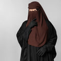Wholesale Modest Wool Chiffon Niqab Long Back Handmade Triple Layer Breathable Quick Dry Lightweight Muslim Women Bulk Orders