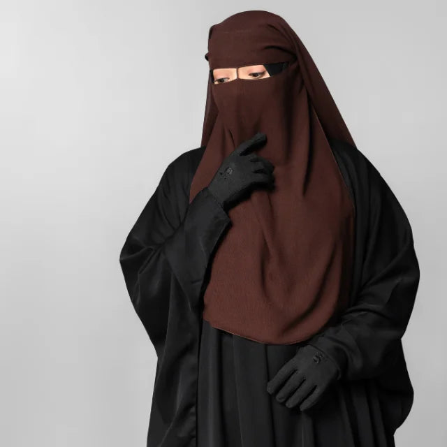Wholesale Modest Wool Chiffon Niqab Long Back Handmade Triple Layer Breathable Quick Dry Lightweight Muslim Women Bulk Orders
