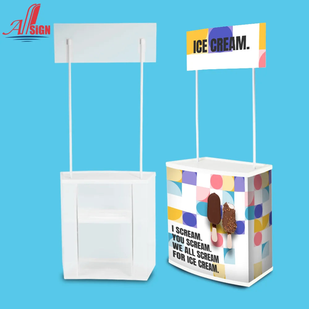 2024 Portable Foldable Console Design Promotion Table for Trade Show Exhibitions and Events