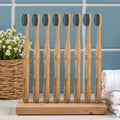 Popular Biodegradable Bamboo Toothbrush with Color Tapered Soft Bristles Ecofriendly Tooth Brush Smooth Edge