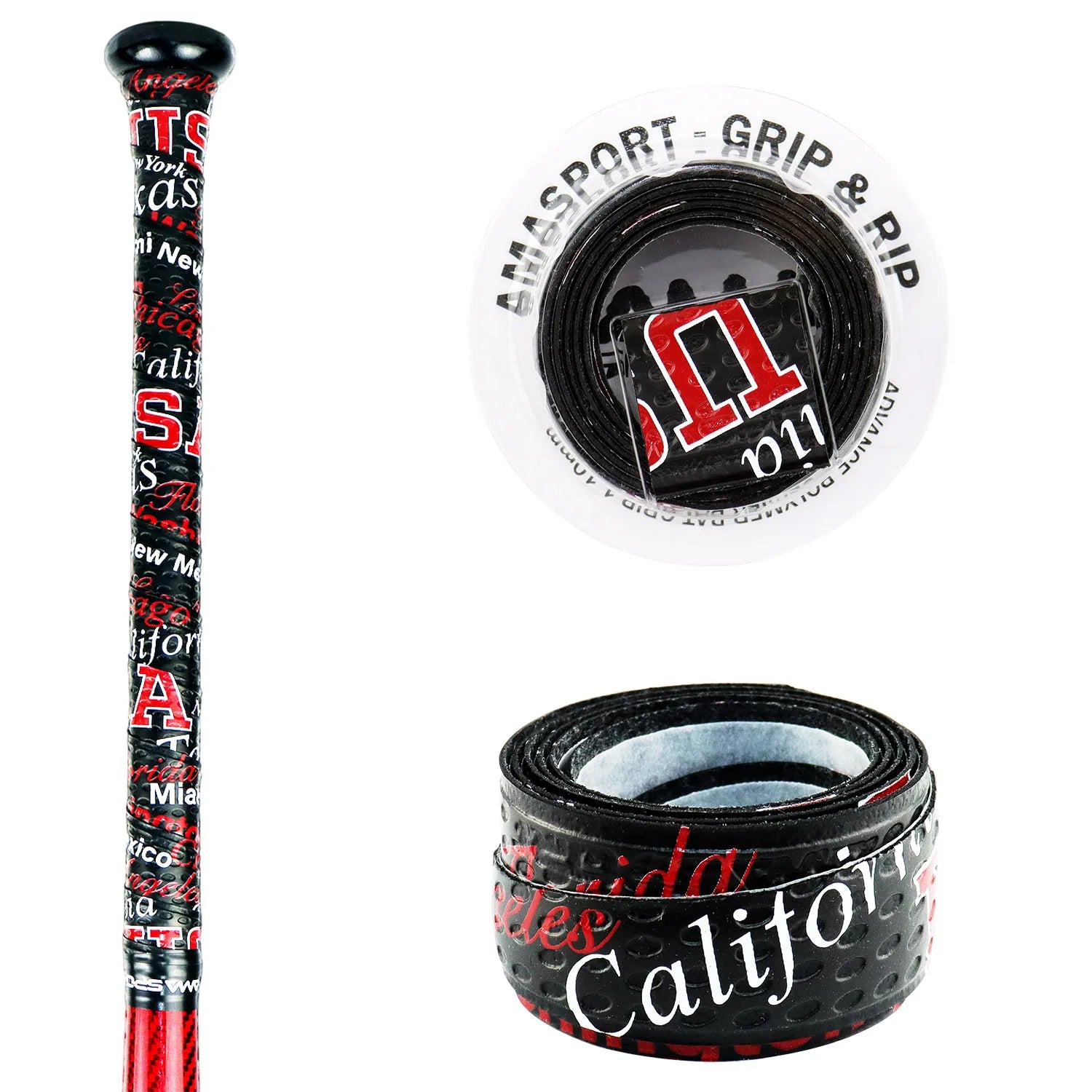 2026 AMA SPORT Professional Manufacturer Anti-Slip Custom Logo Exceptional Comfort Durable PU Leather Baseball Bat Grip Tape