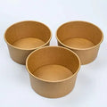 Disposable Kraft Paper Bowl with Lid for Fast Food Packaging Use