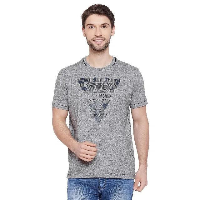 Promotional Low Price Stylish Cool Eco-Friendly Men's Scoop Neck Short Sleeve T-shirt Customizable Logo Printing