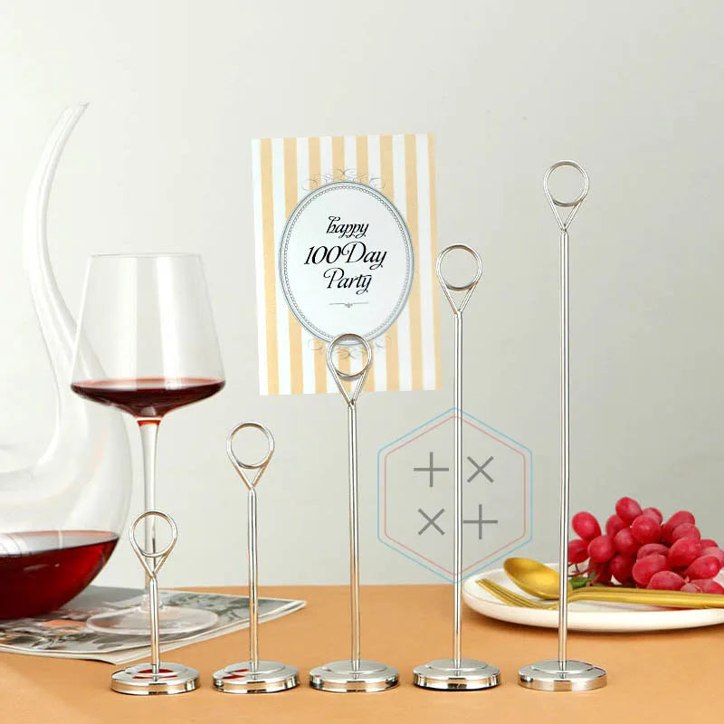 Stainless Steel Modern Luxury Eco-Friendly Portable Advertising Table Number Card Holder for Restaurant Wedding Note Holder