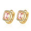 Wholesale Large Single Zircon Huggies Earrings Gold Designs for Girls Plated 18K Jewelry