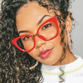 2026 Vintage Colorful Big Frame Computer Eyeglasses Cat Eye Anti Blue Light Glasses Women