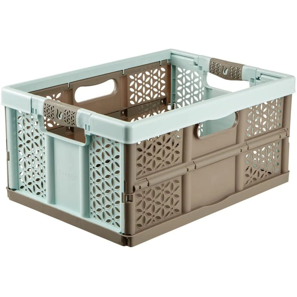 Sturdy Folding Box with Soft Handles 48x34.5x23.5 cm 32 l Lea Blue and Brown