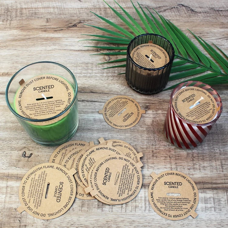 Eco-Friendly Recyclable Cardboard Dust Cover for Scented Candles Printing Logo Design Dust Paper Cover Lid