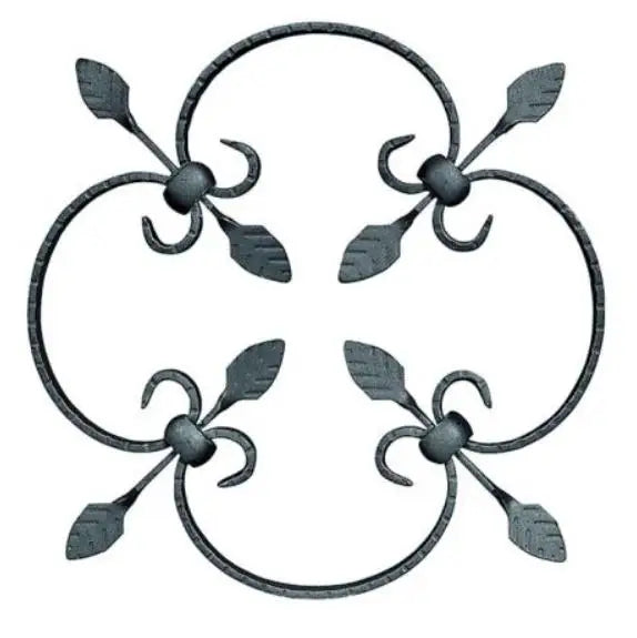 Wrought Iron Components Forged Elements 20x4mm 250x250mm Forged Rosette for Gate  Fence Railing Handrail Balustrade
